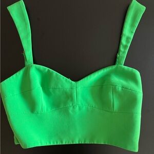 Amanda Uprichard Green Crop Top